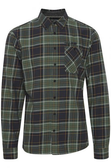 Blend Checked Long Sleeve Shirt 4324 Dress Blues - Chemises - Chemises Grandes Tailles Hommes