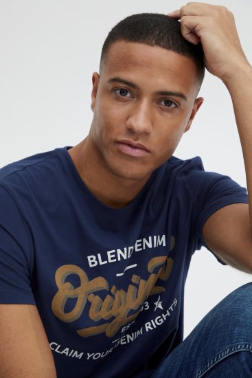 Blend 4568 T-Shirt Dress Blues - T-shirts - T-shirts Homme Grande Taille
