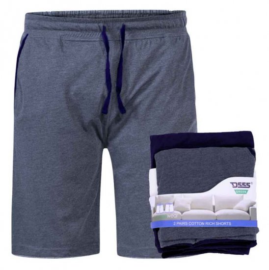 D555 Cobra Two Pack Elasticated Waist Band Jersey Shorts With Pockets - Pantalons/shorts de survêtement - Survêtement/jogging grandes tailles