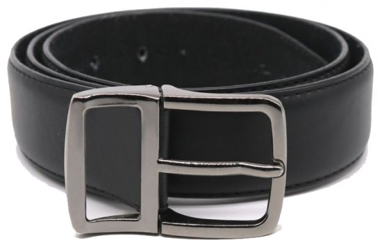 D555 Ashton Leather Belt Black, 3,5cm - Ceintures - Ceintures grandes tailles pour hommes