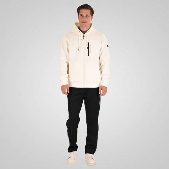 Double Outfitters MTOP-1160 Sweat à capuche zippé Blanc - Sweatshirts & hoodies - Sweatshirts/Hoodies grande taille homme