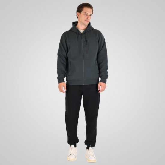 Double Outfitters MTOP-1160 Sweat à capuche zippé Vert foncé - Sweatshirts & hoodies - Sweatshirts/Hoodies grande taille homme