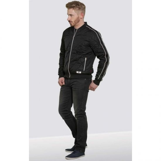 D555 Skipton Quilted Bomber Jacket Black - Vestes - Vestes homme grandes tailles