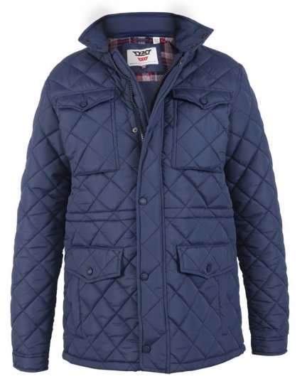 D555 Dalwood Quilted Jacket With Zip Away Hood - Vestes - Vestes homme grandes tailles