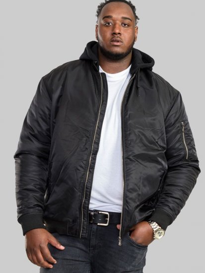 D555 Poppleford Bomber Jacket With Detachable Fleece Hood - Vestes - Vestes homme grandes tailles