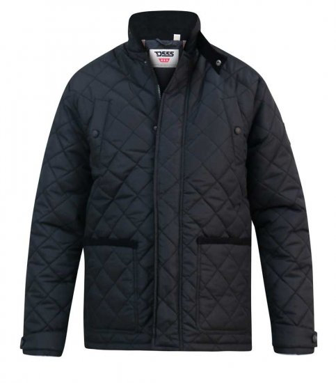 D555 Northcole Quilted Jacket Black - Vestes - Vestes homme grandes tailles