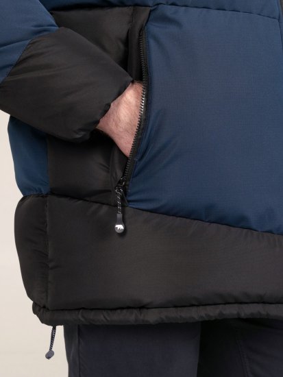 D555 Hank Ripstop Contrast Panelled Padded Hooded Jacket Bleu marine - Vestes - Vestes homme grandes tailles