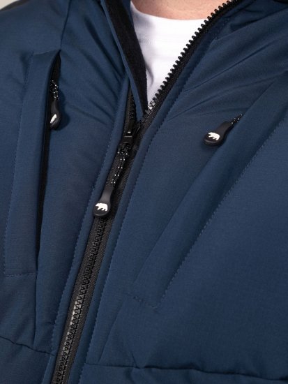 D555 Hank Ripstop Contrast Panelled Padded Hooded Jacket Bleu marine - Vestes - Vestes homme grandes tailles