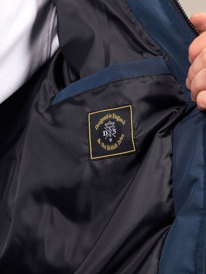 D555 Hank Ripstop Contrast Panelled Padded Hooded Jacket Bleu marine - Vestes - Vestes homme grandes tailles