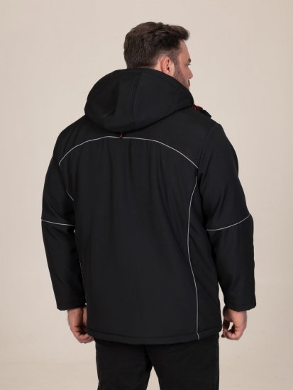 D555 Jamie Soft Shell Detachable Hood Padded Jacket Noir - Vestes - Vestes homme grandes tailles