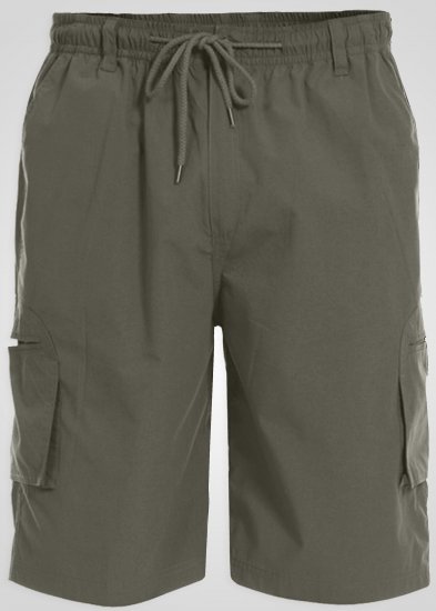 D555 Nick Short à poches et taille élastique Khaki - Shorts - Shorts hommes grande taille