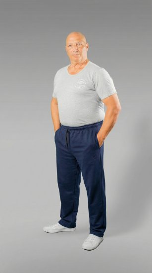 20 Nodi Grecale Stretch Fleece Cotton Sports Pants with Enzyme and Soft Touch Treatment Navy - Pantalons/shorts de survêtement - Survêtement/jogging grandes tailles