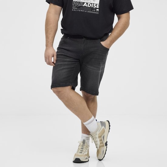 North Latitude 51336 short denim noir - Shorts - Shorts hommes grande taille