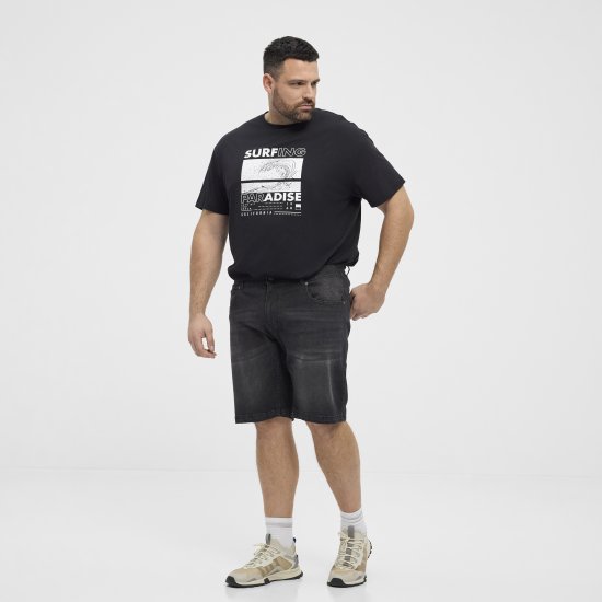 North Latitude 51336 short denim noir - Shorts - Shorts hommes grande taille