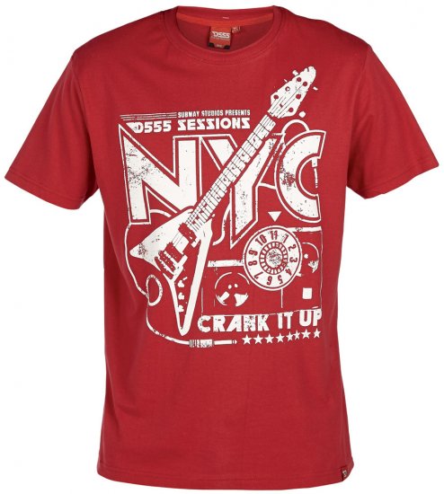 D555 Alaster T-shirt Red - T-shirts - T-shirts Homme Grande Taille