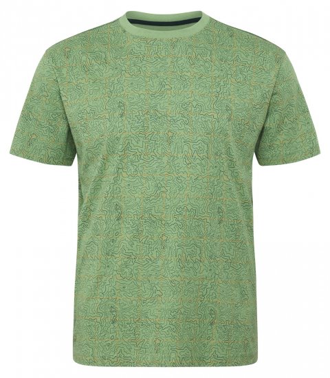 North Latitude Allover Printed T-shirt Vert Moyen - T-shirts - T-shirts Homme Grande Taille