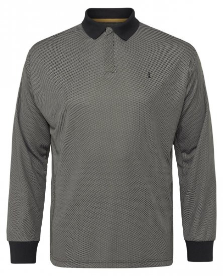 North Latitude Cool Effect Polo Manches Longues Noir - Polos - Polos homme grande taille