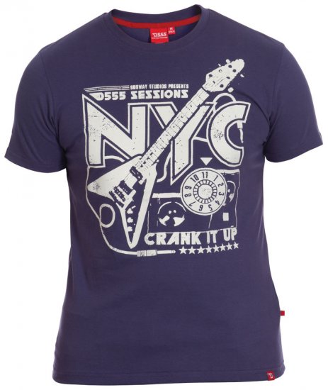 D555 Alaster T-shirt Navy - T-shirts - T-shirts Homme Grande Taille