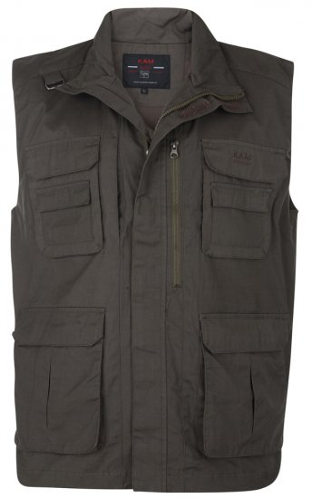 Kam Jeans Action Vest Olive - Vestes - Vestes homme grandes tailles