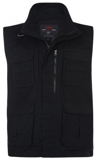 Kam Jeans Action Vest Black - Vestes - Vestes homme grandes tailles