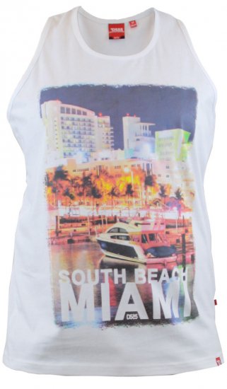 D555 Vest Miami White - T-shirts - T-shirts Homme Grande Taille
