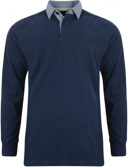 Kam 754 Rugby Top Navy - Polos - Polos homme grande taille