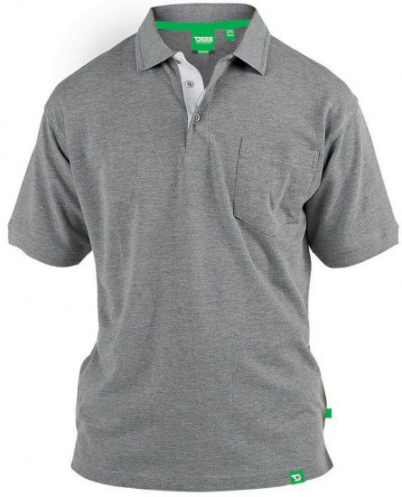 D555 Grant Polo Grey - Polos - Polos homme grande taille