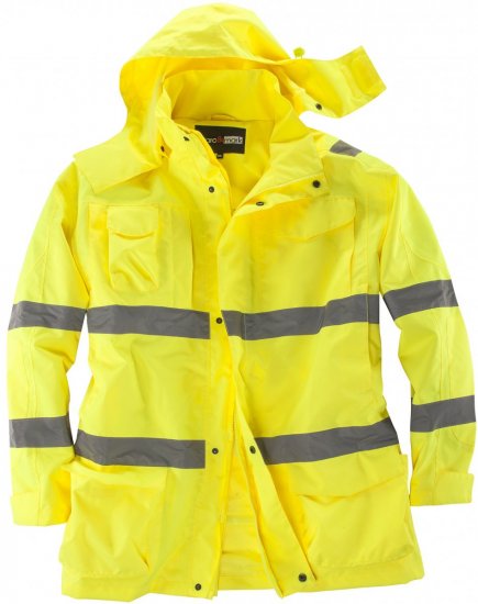 Marc & Mark Hi Vis Rainjacket Yellow - Vêtements de travail - Vêtements de travail grandes tailles