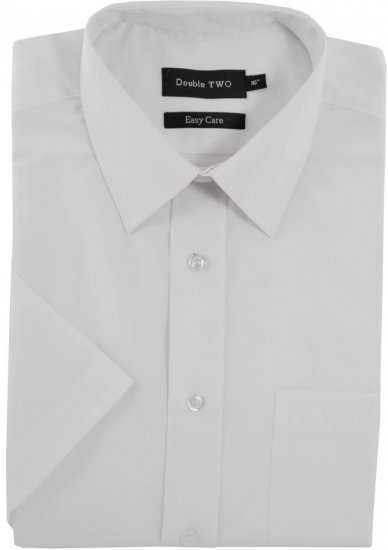 Double TWO Classic Easy Care short Sleeve White - Chemises - Chemises Grandes Tailles Hommes