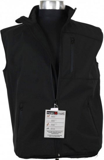 Marc & Mark Softshell-vest Black - Vestes - Vestes homme grandes tailles