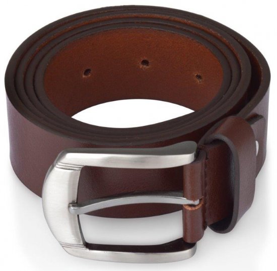 Woodland Jeans belt Genuine Leather Brown, 4cm - Ceintures - Ceintures grandes tailles pour hommes