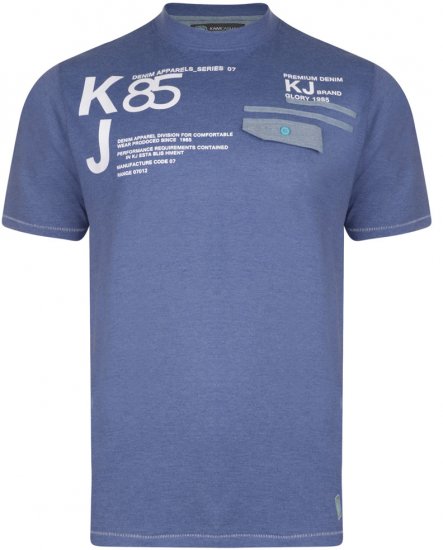 Kam Jeans 545 T-shirt Blue - T-shirts - T-shirts Homme Grande Taille