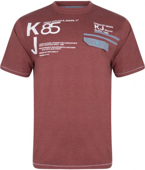 Kam Jeans 545 T-shirt Wine - T-shirts - T-shirts Homme Grande Taille
