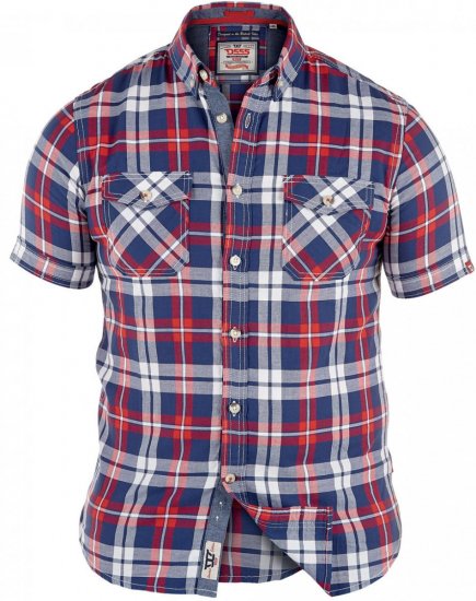 D555 Hector Short Sleeve Check Shirt - Chemises - Chemises Grandes Tailles Hommes