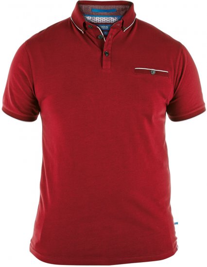 D555 Asia Polo Shirt Red - Polos - Polos homme grande taille