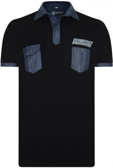 Kam Jeans Pique Polo Black - Polos - Polos homme grande taille