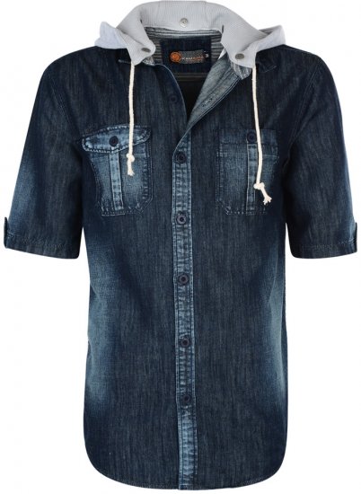 Kam Jeans Shirt with Hood - Chemises - Chemises Grandes Tailles Hommes