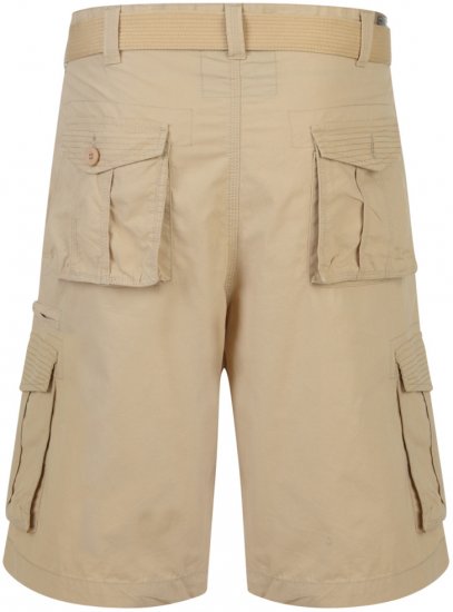 Kam Jeans Belted Cargo Shorts Stone - Shorts - Shorts hommes grande taille