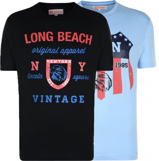 Kam Jeans Long Beach 2-pack - T-shirts - T-shirts Homme Grande Taille