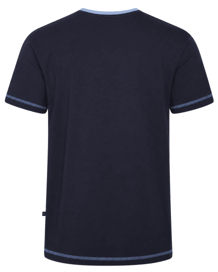 Kam Jeans 5780 Cut And Sew Panel T-Shirt Navy - T-shirts - T-shirts Homme Grande Taille