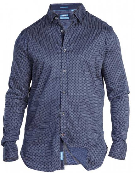 D555 MARVIN Small Circle Print Long Sleeve Shirt - Chemises - Chemises Grandes Tailles Hommes