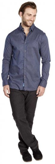 D555 MARVIN Small Circle Print Long Sleeve Shirt - Chemises - Chemises Grandes Tailles Hommes