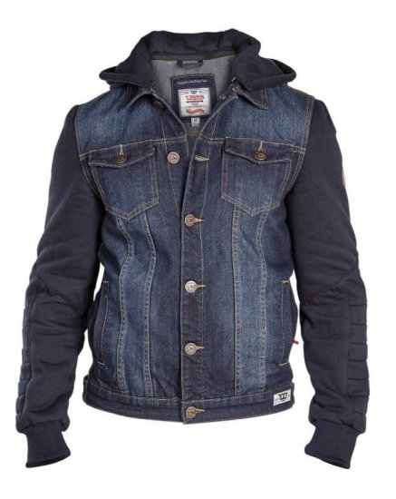 D555 CURTIS Denim Jacket With Detachable Hood - Vestes - Vestes homme grandes tailles