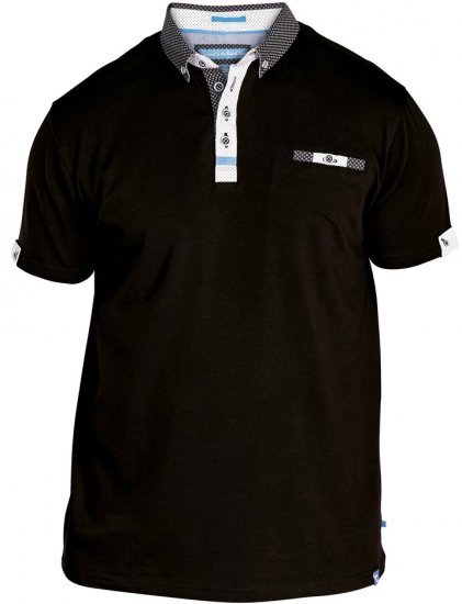 D555 Edger Stretch Cotton Polo Black - Polos - Polos homme grande taille