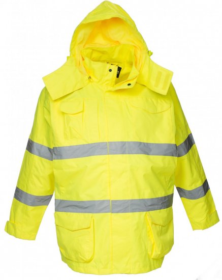 Marc & Mark Hi Vis Rainjacket Yellow - Vêtements de travail - Vêtements de travail grandes tailles