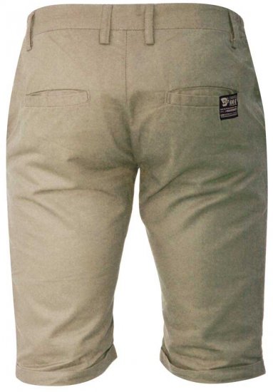 D555 PANAMA Chino Short With Side Elasticated Waist Khaki - Shorts - Shorts hommes grande taille