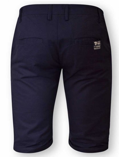 D555 PANAMA Chino Short With Side Elasticated Waist Navy - Shorts - Shorts hommes grande taille