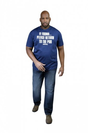 D555 SIMON 'Return To The Pub' T-Shirt Navy - T-shirts - T-shirts Homme Grande Taille
