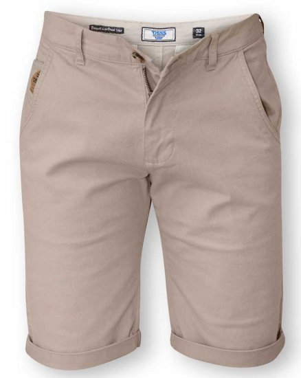 D555 COLTEN Stretch Cotton Chino Short Beige - Shorts - Shorts hommes grande taille