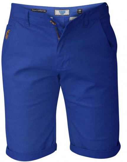 D555 COLTEN Stretch Cotton Chino Shorts Blue - Shorts - Shorts hommes grande taille
